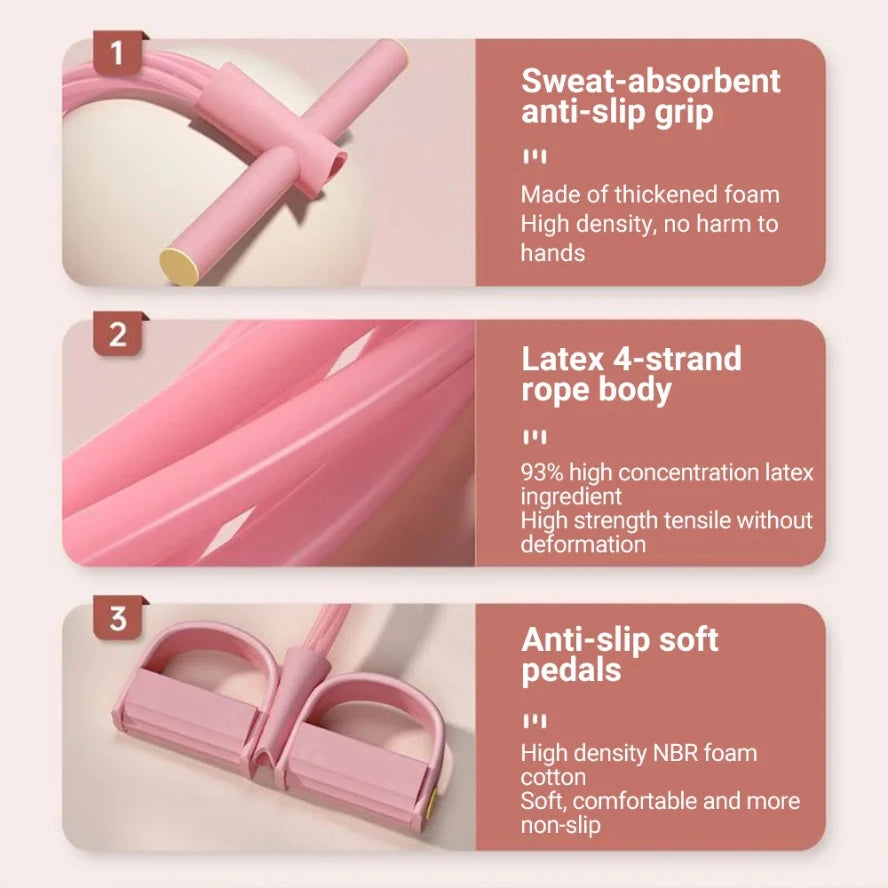 Bandes de Résistance 6 Tubes - Élastiques Fitness Multifonction avec Pédalier pour Yoga et Musculation